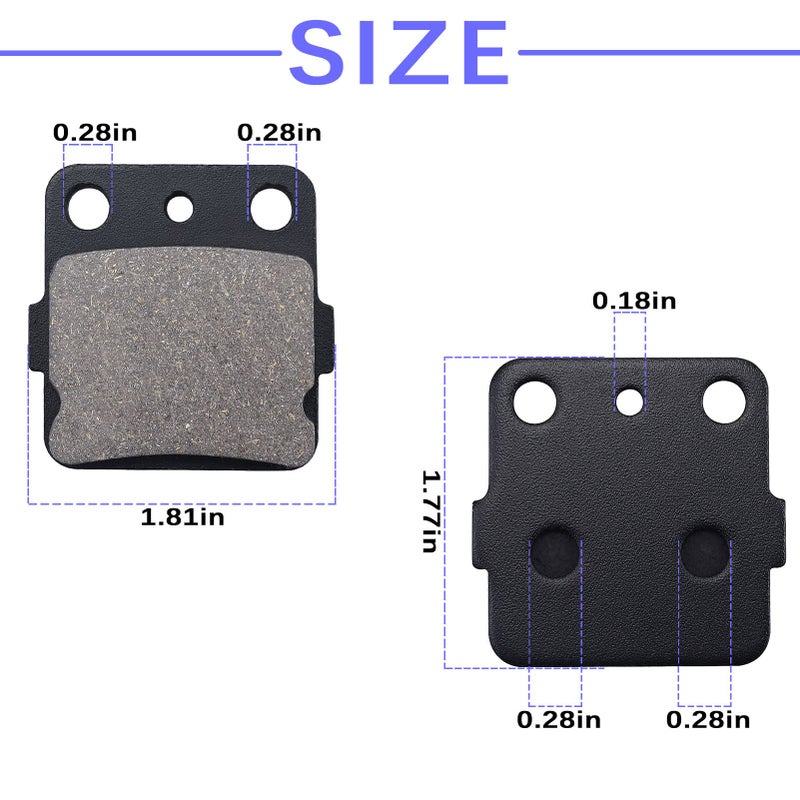 cyleto 400EX Front and Rear Brake Pads for Honda TRX400EX TRX 400EX 1999-2009?TRX300EX TRX 300EX 1993-2009 ?For Yamaha YFM350X Warrior 350 1987-2004 / YFZ350 Banshee YFZ 350 1987-2009 - Image 3